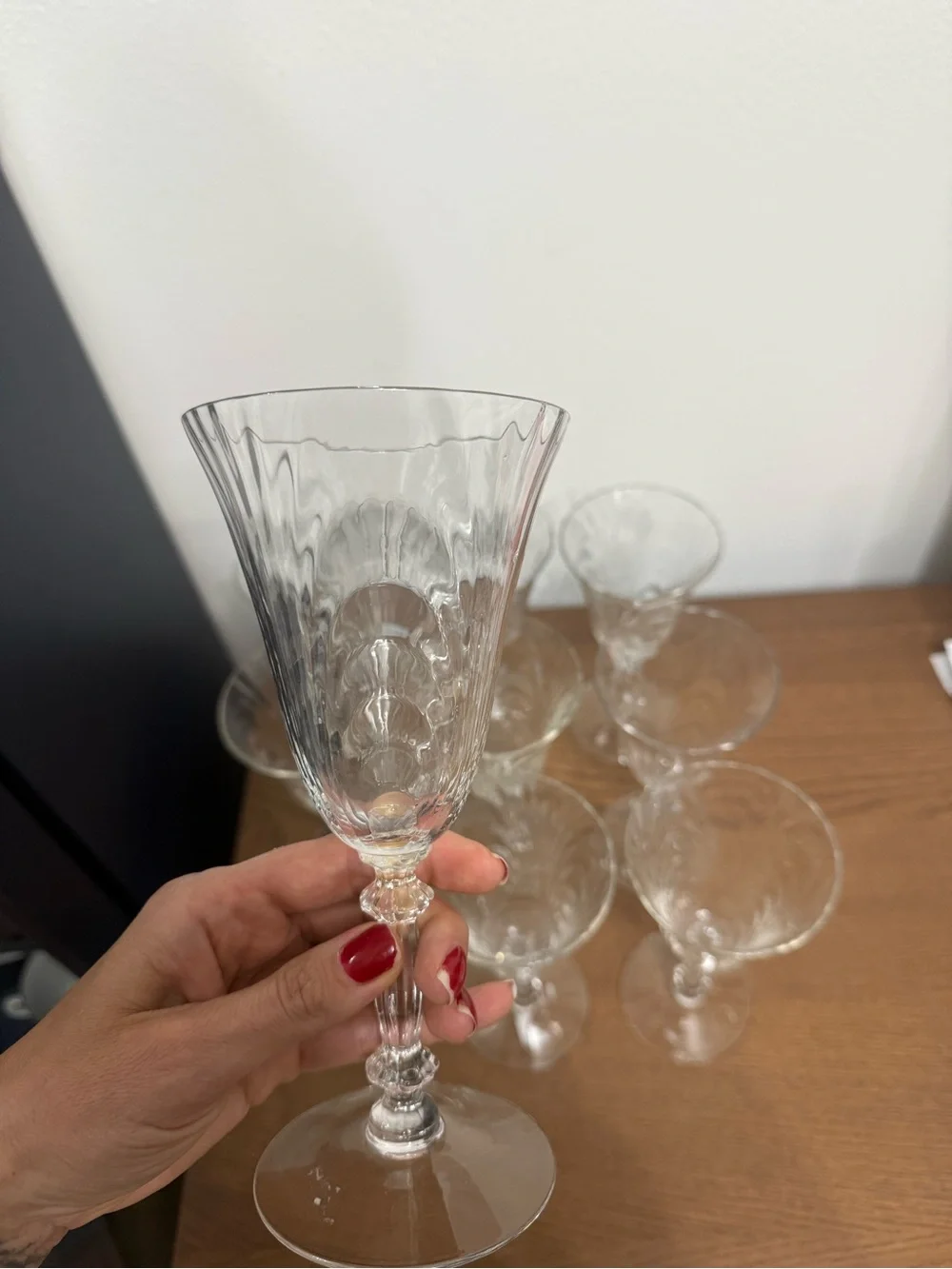 Vintage Cambridge Glass Caprice Clear Stem 300 Goblets – Set of 9